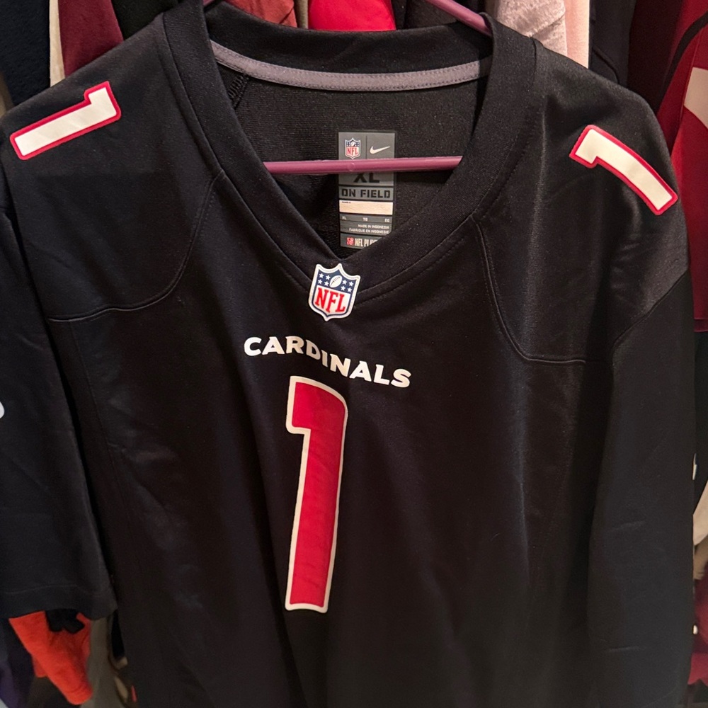 Nike Black Cardinals Kyler Murray Jersey with Red and White